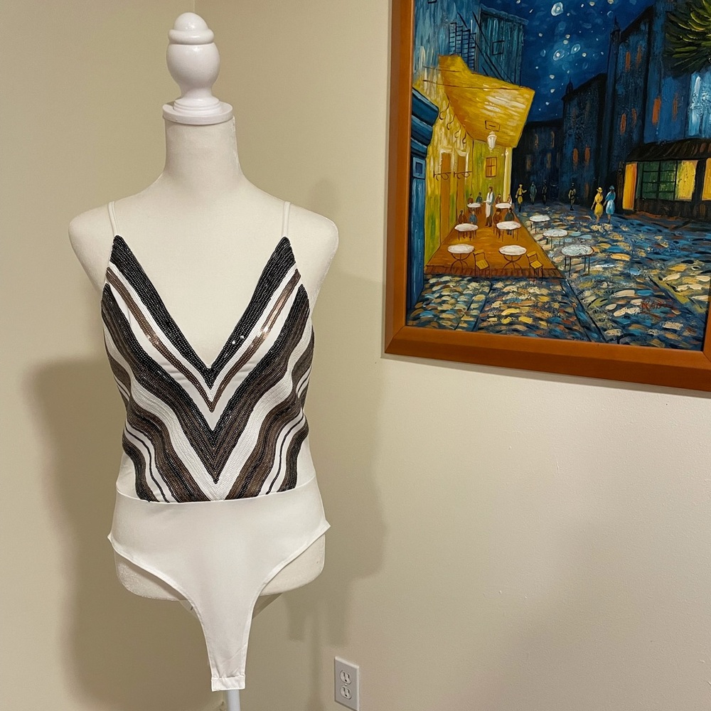 NWT Sz. 8 New Look Sequins Bodysuit